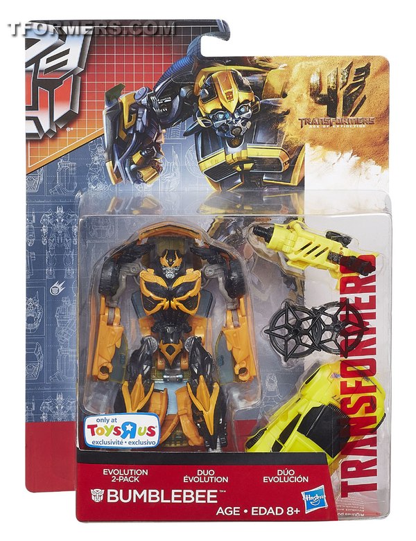 Toys R Us Exclusive Transformers Age Of Extinction  Evolution 2 Pack Images Grimlock, Strafe, Slug, Bumblebee  (10 of 12)